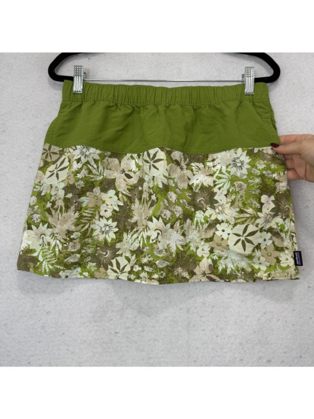 Patagonia Skirt Womens Small Green Short Floral A Line Elastic Waist Casual - Picture 3 of 7